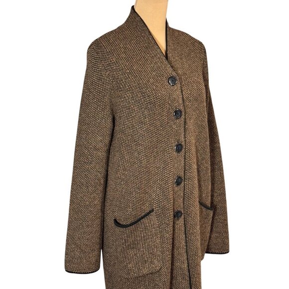 NWOT J.Jill Haley Topper Coat Cardigan Sz.M Brown Textured Knit Duster Fall - Picture 4 of 14